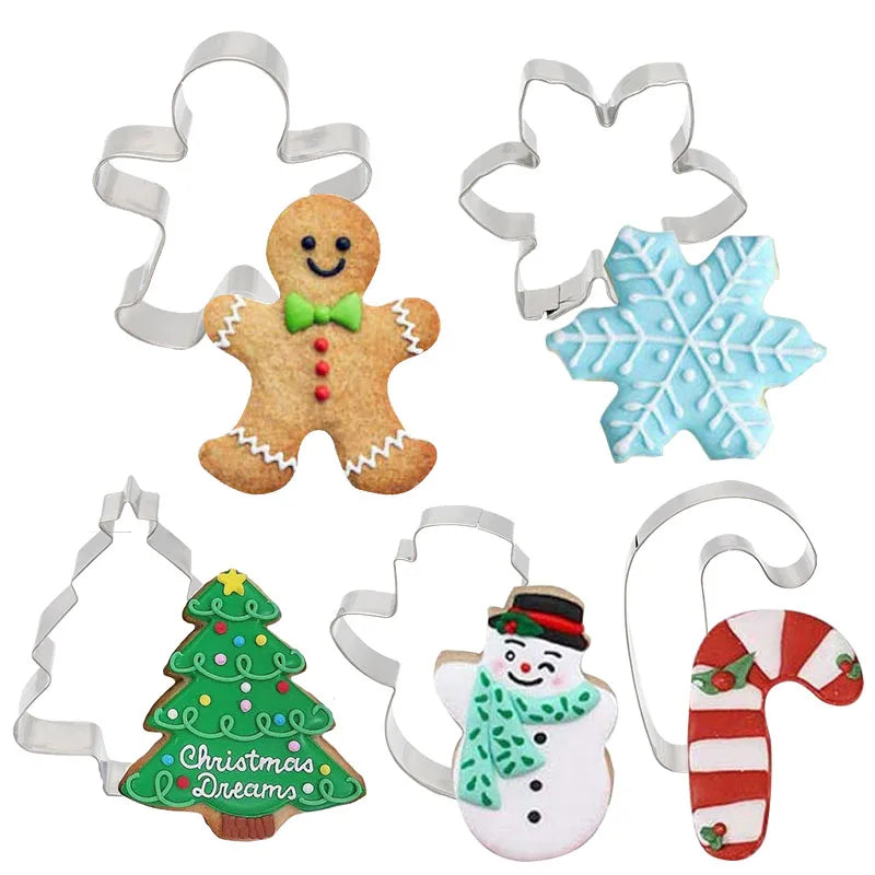 FestiveBake 5-Piece Christmas Cookie Cutter Set