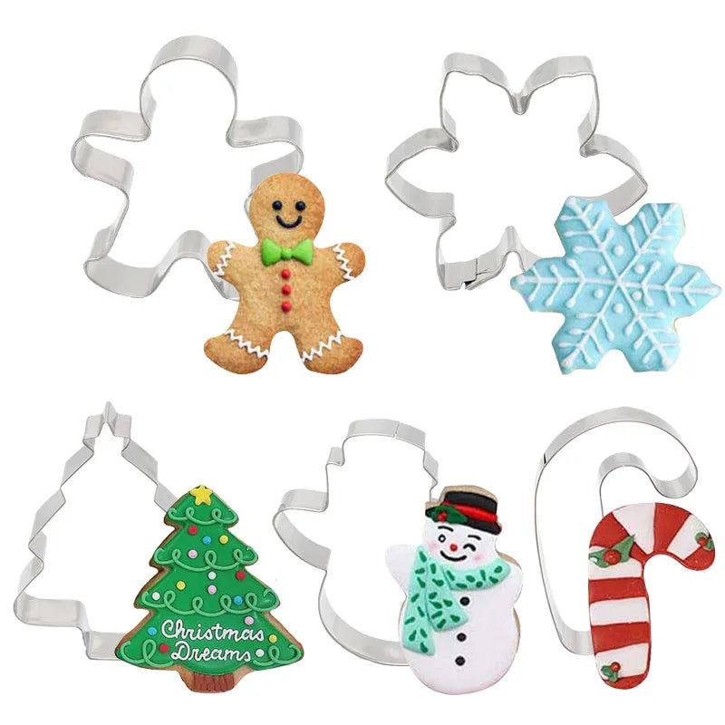 FestiveBake 5-Piece Christmas Cookie Cutter Set