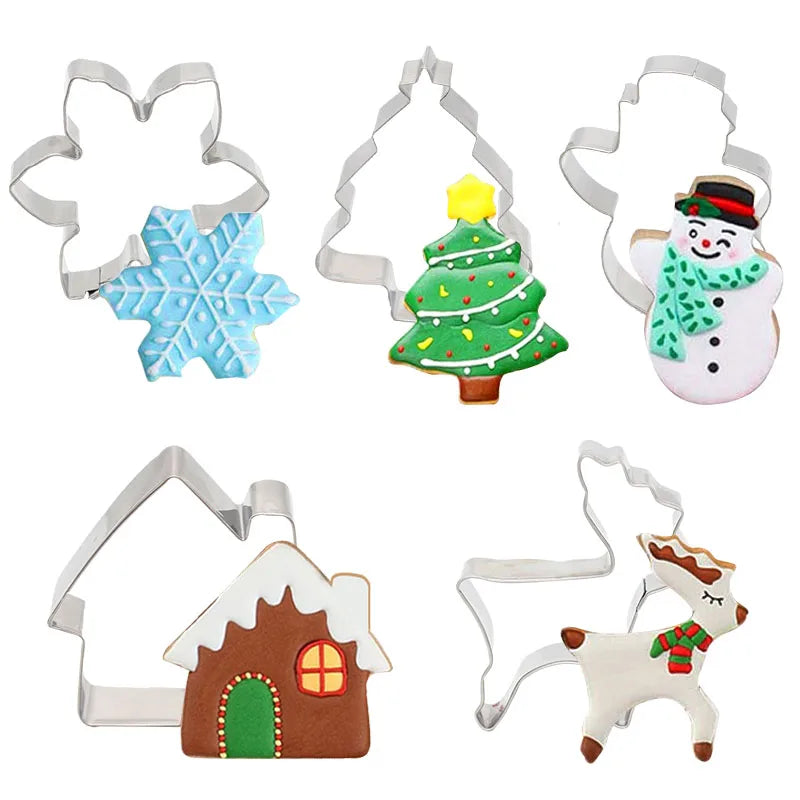 FestiveBake 5-Piece Christmas Cookie Cutter Set