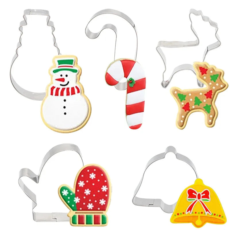 FestiveBake 5-Piece Christmas Cookie Cutter Set