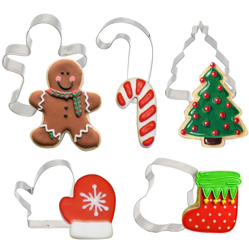 FestiveBake 5-Piece Christmas Cookie Cutter Set
