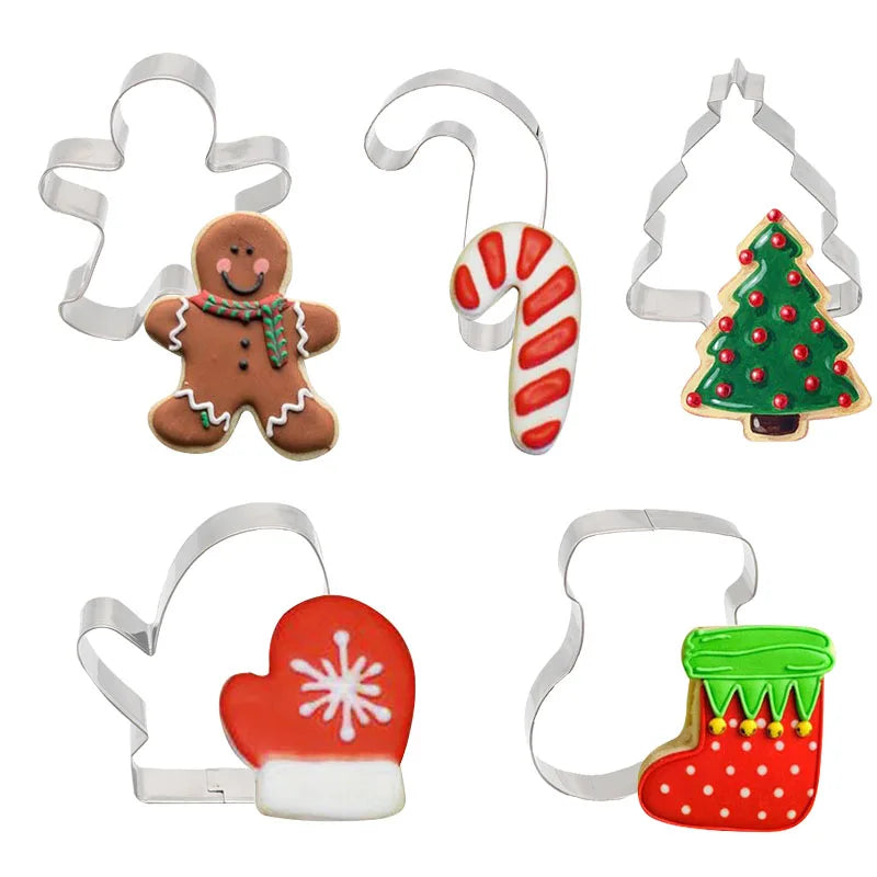 FestiveBake 5-Piece Christmas Cookie Cutter Set