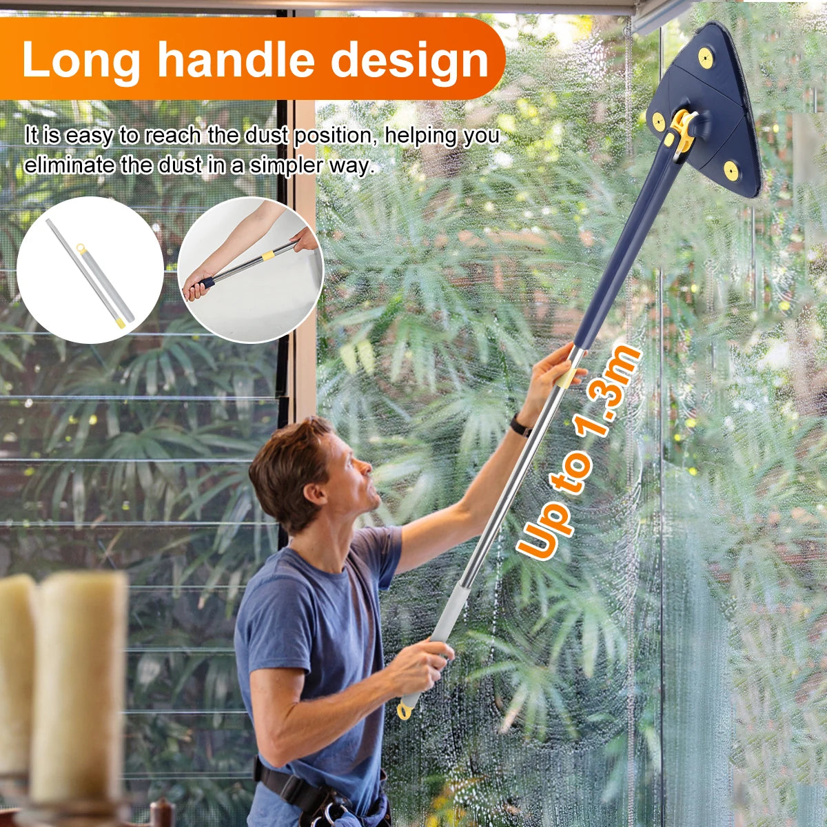 TriMop Pro – Extendable 360° Triangle Mop