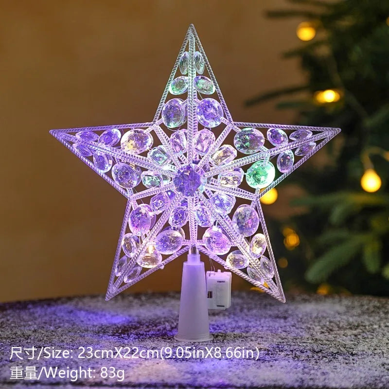 LED Christmas Star Tree Topper