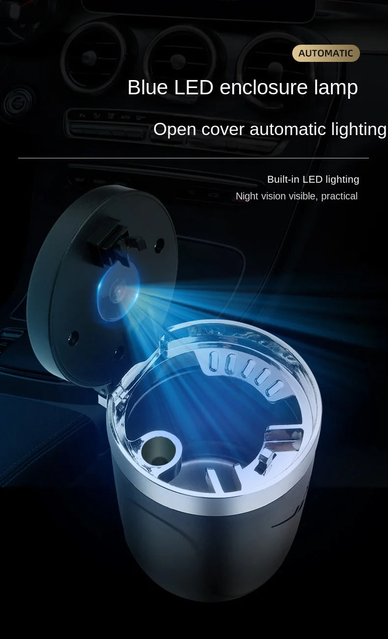 GlowAsh™ – One-Click Car LED Ashtray