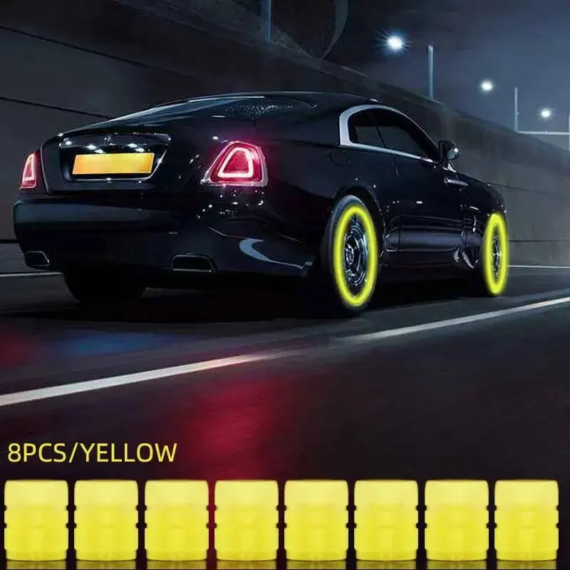 GlowCap Set – Luminous Tire Valve Caps (8PCS)