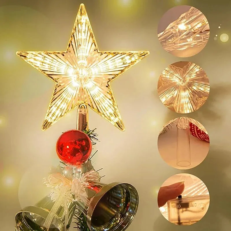 LED Christmas Star Tree Topper