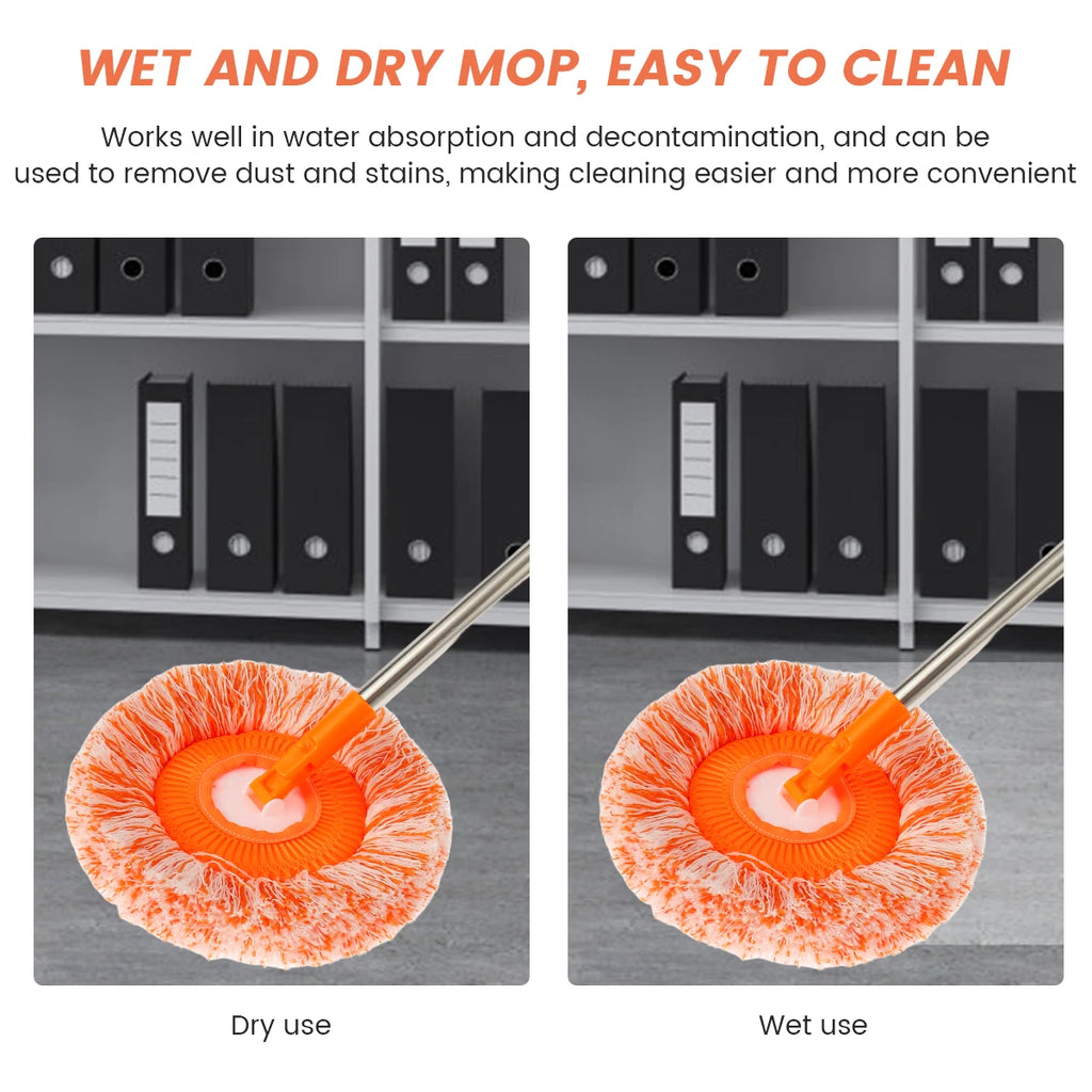 SunMop 360 – Round Coral Velvet Ceiling & Floor Mop Set