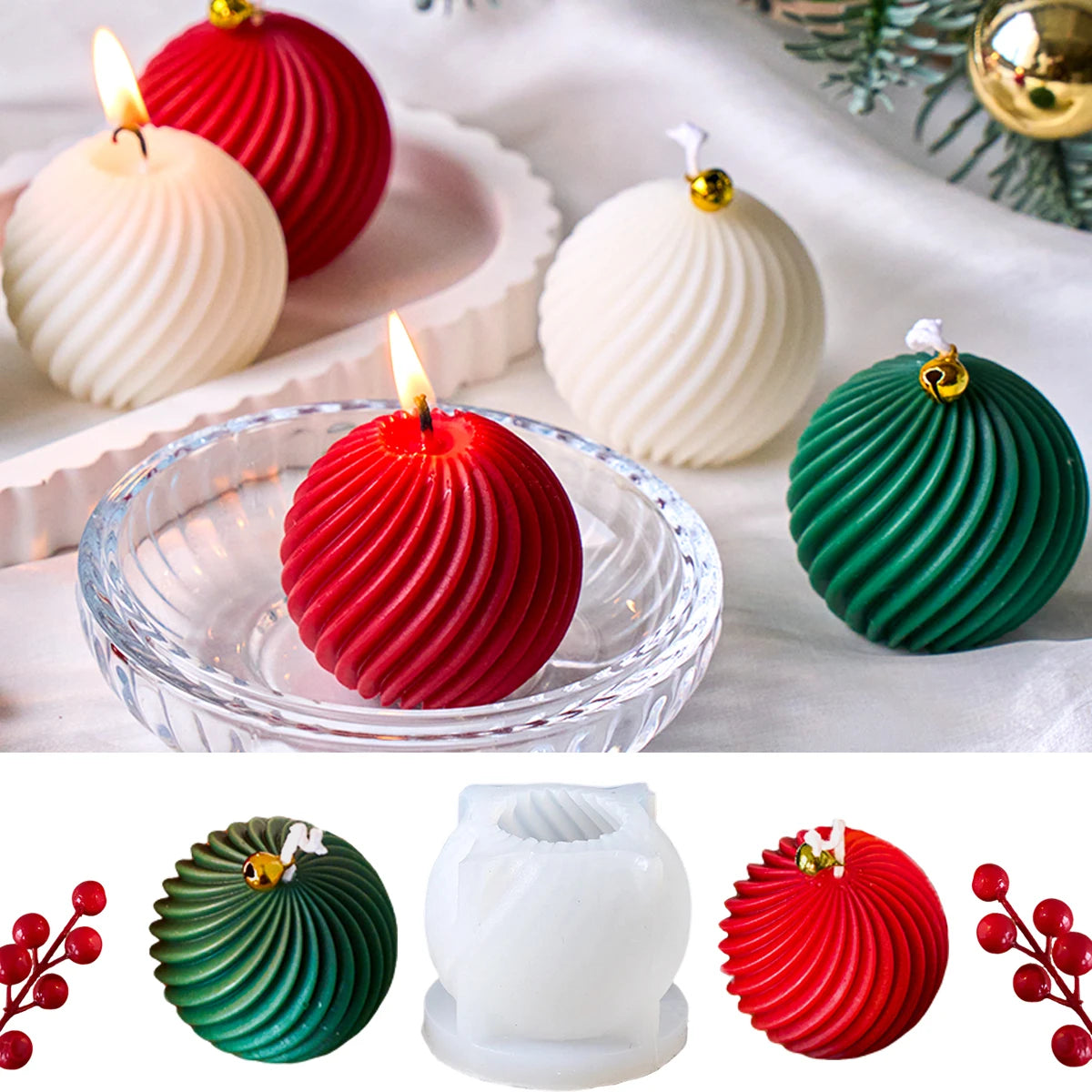 MerryMold 3D Christmas Ball Candle & Soap Mold