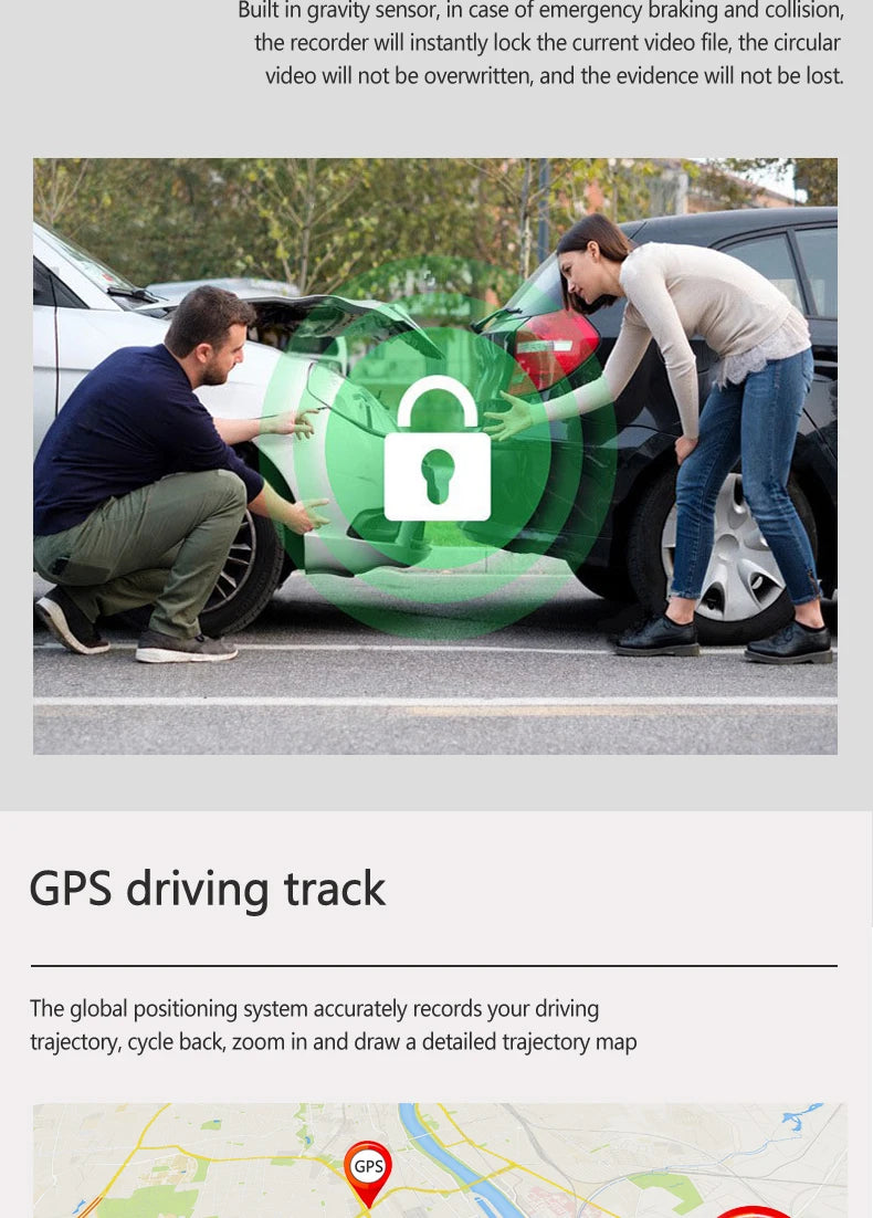 MirrorCam10™ – 10" Touchscreen Dash Cam with Front & Rear Recording