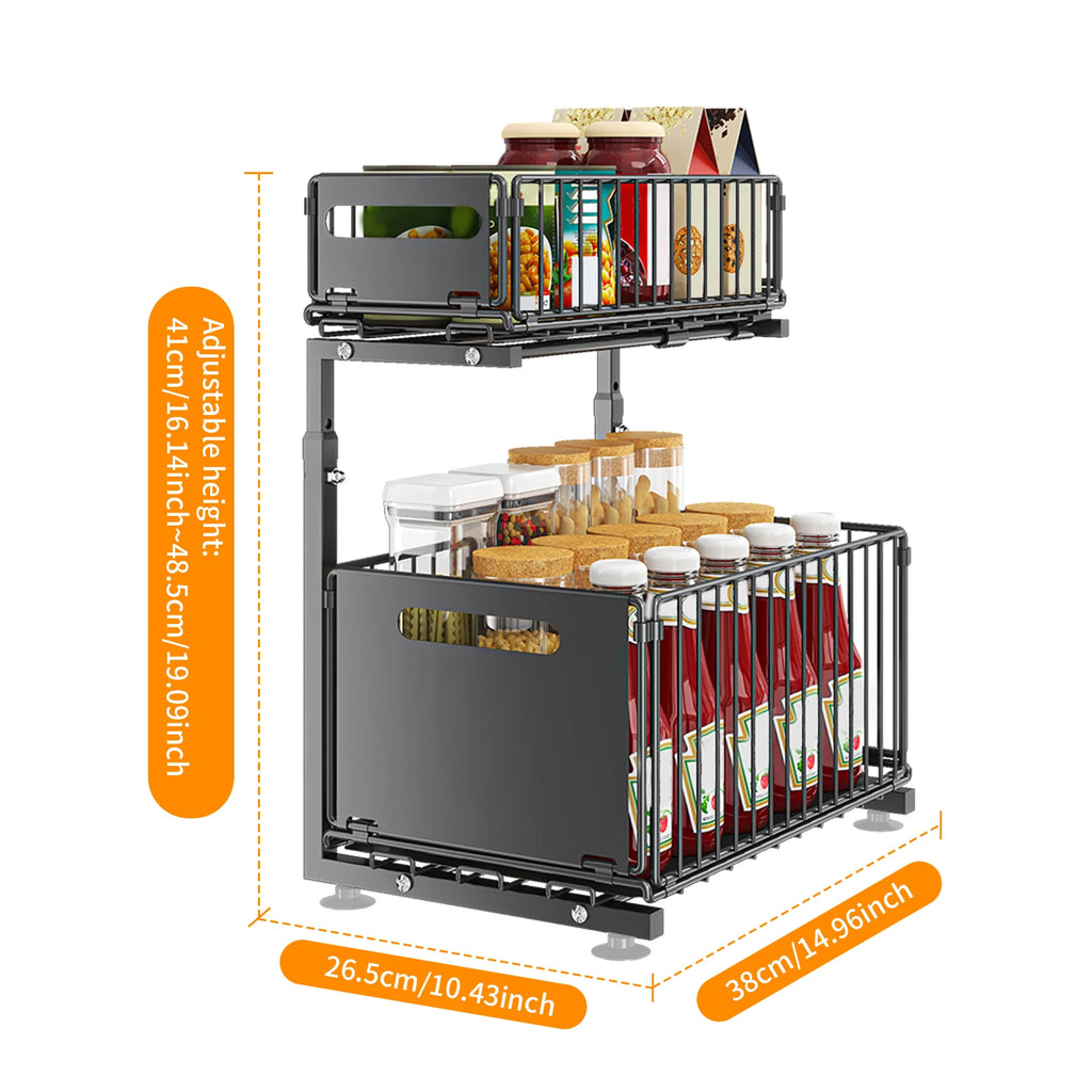 SpaceMaster™ 2-Tier Sliding Under-Sink Organizer