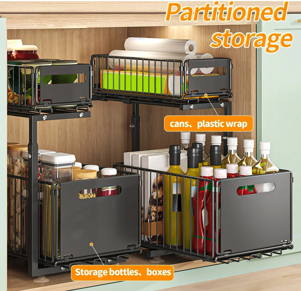 SpaceMaster™ 2-Tier Sliding Under-Sink Organizer