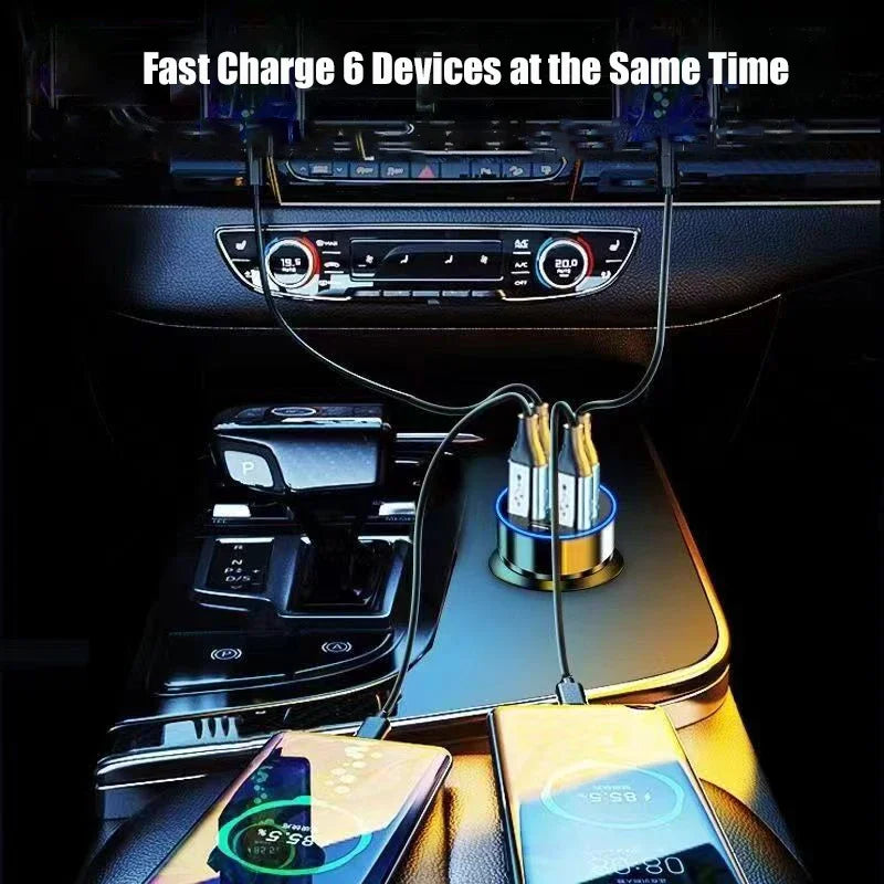 ChargePro™ 6-in-1 USB-C Car Charger – Fast & Smart Charging