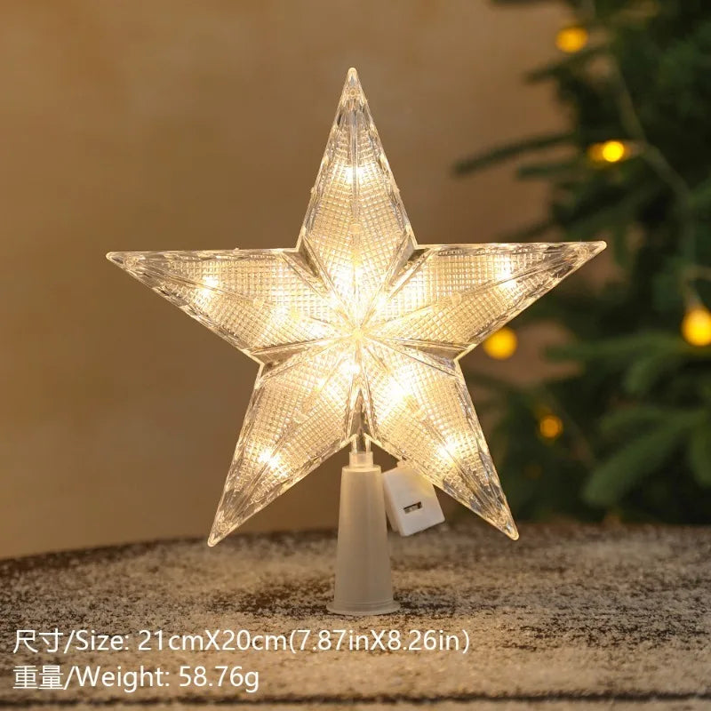 LED Christmas Star Tree Topper