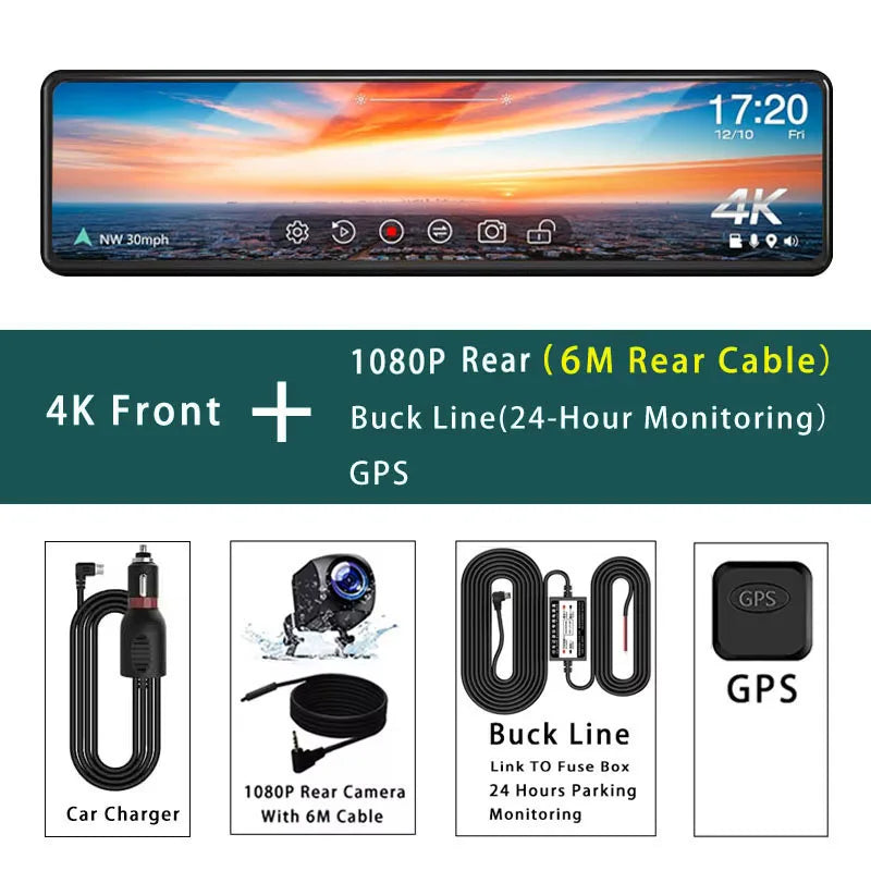 ClearView 4K™ – Ultra-HD Smart Mirror Dash Cam