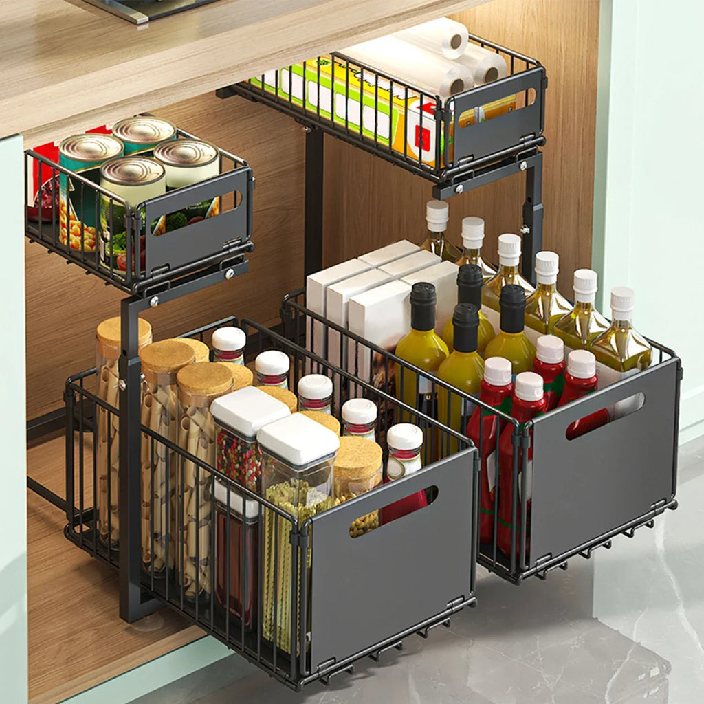 SpaceMaster™ 2-Tier Sliding Under-Sink Organizer