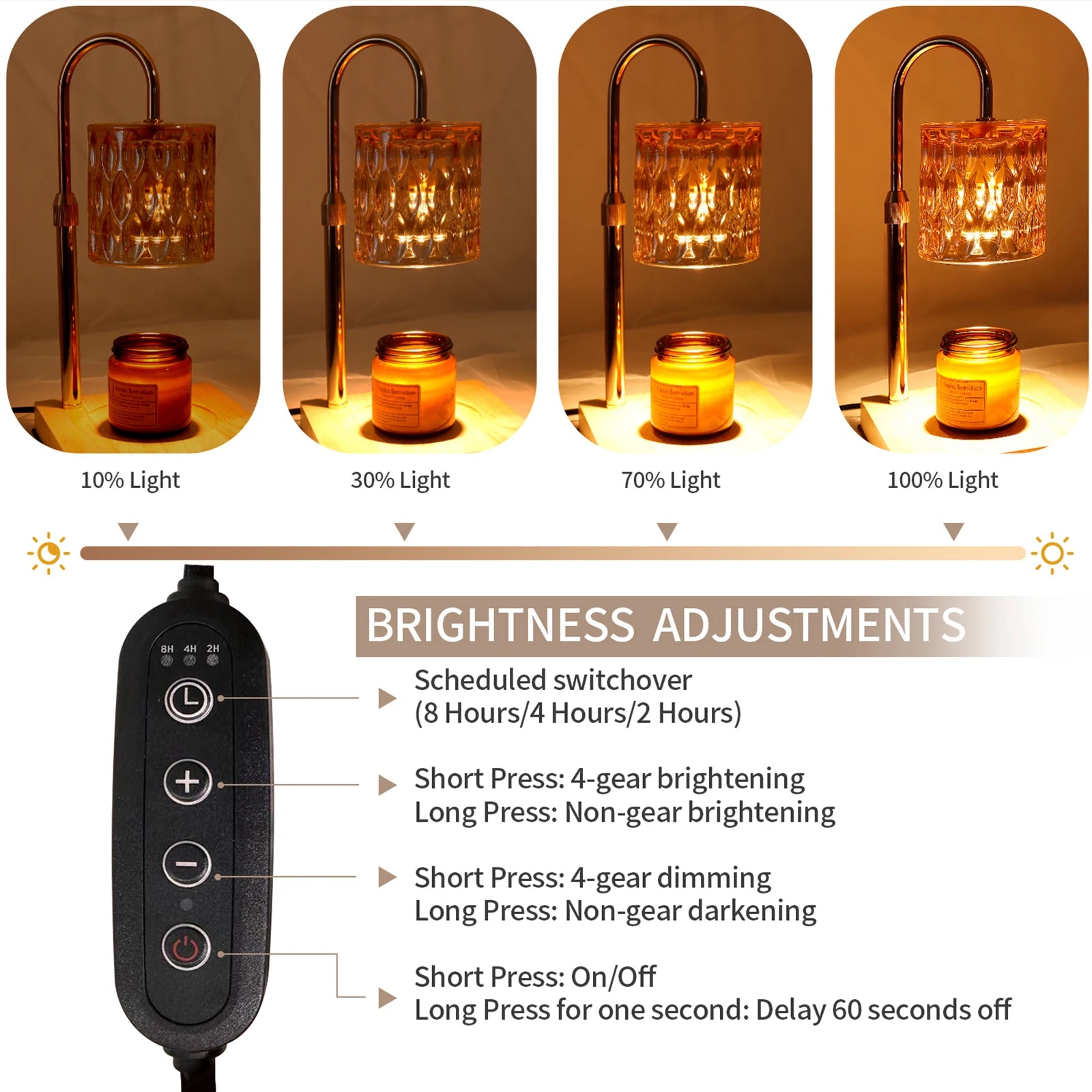GlowMelt Dimmable Candle Warmer Lamp