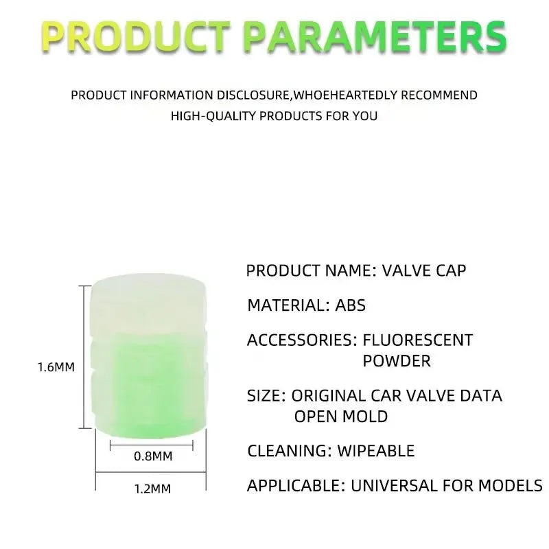 GlowCap Set – Luminous Tire Valve Caps (8PCS)