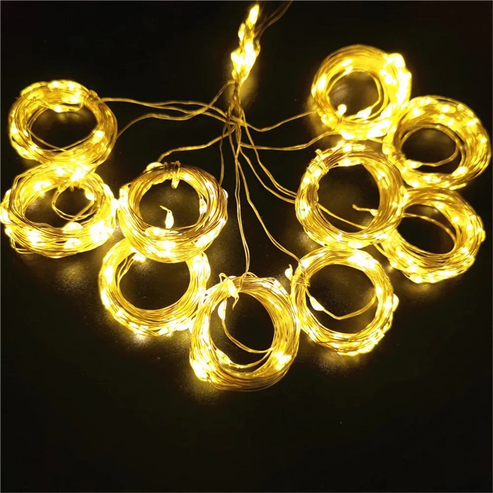 TwinkleGlow USB Curtain String Lights