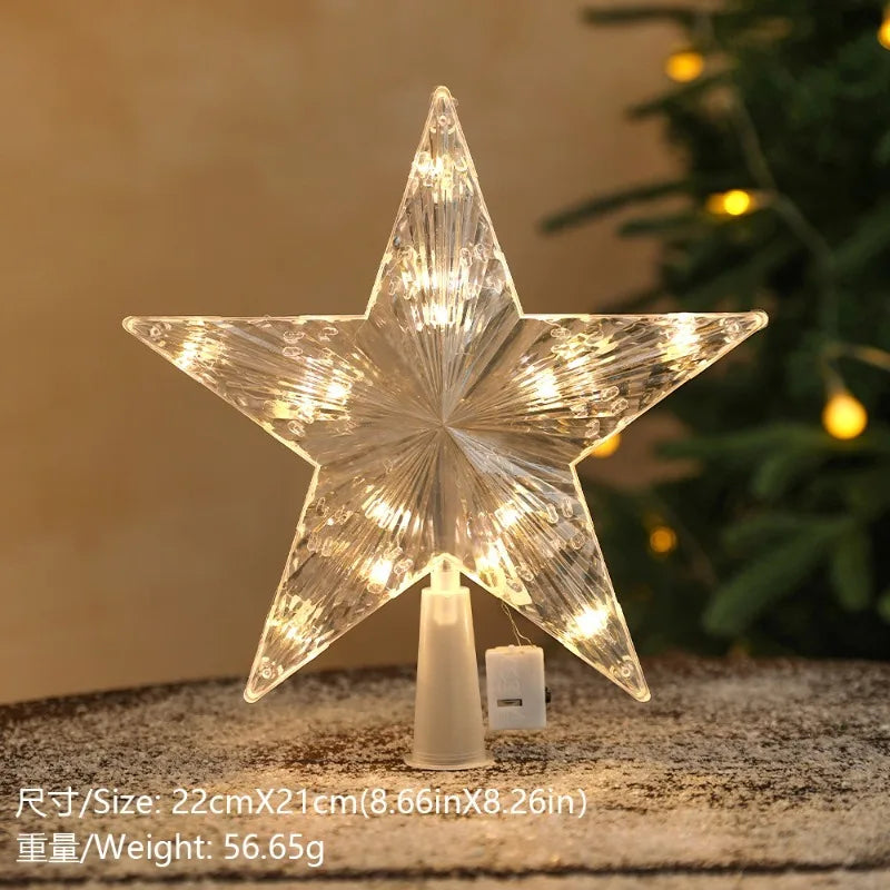LED Christmas Star Tree Topper