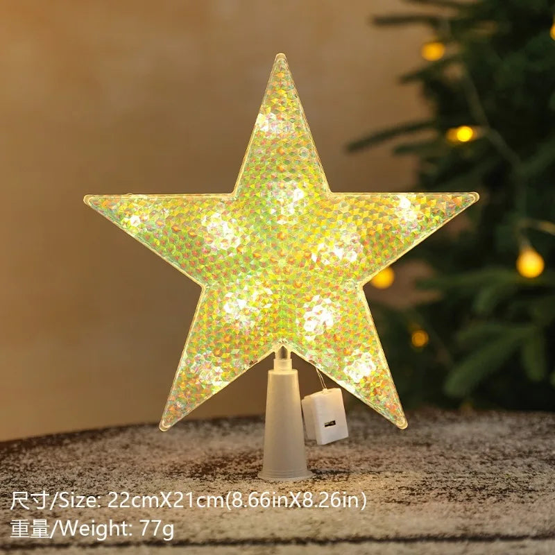 LED Christmas Star Tree Topper
