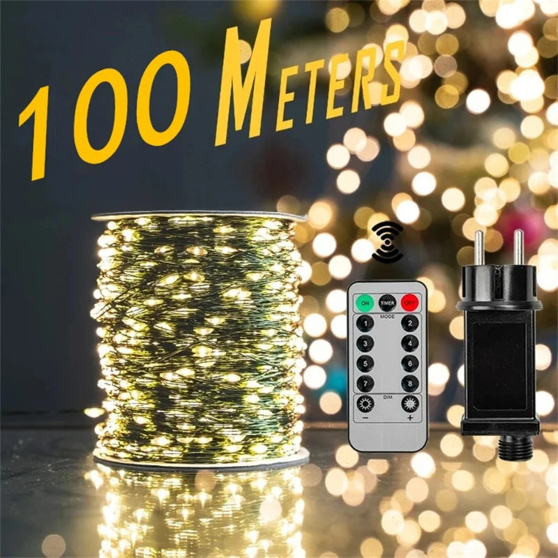 1000LED Fairy String Lights with Remote