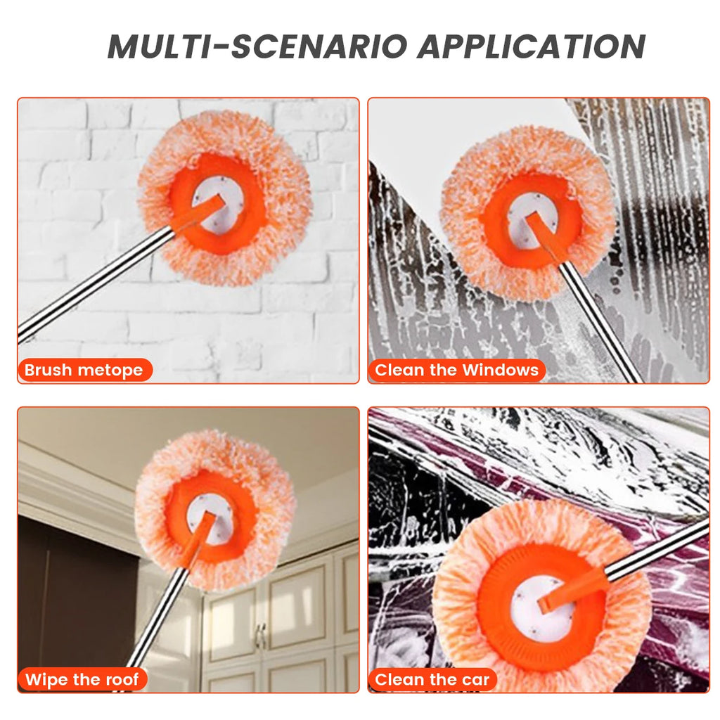 SunMop 360 – Round Coral Velvet Ceiling & Floor Mop Set