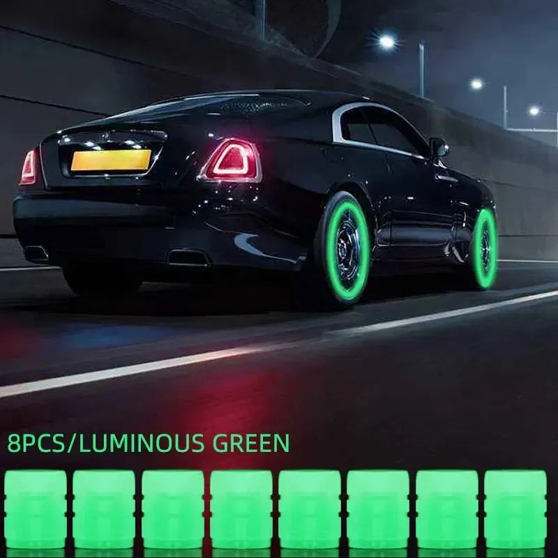 GlowCap Set – Luminous Tire Valve Caps (8PCS)
