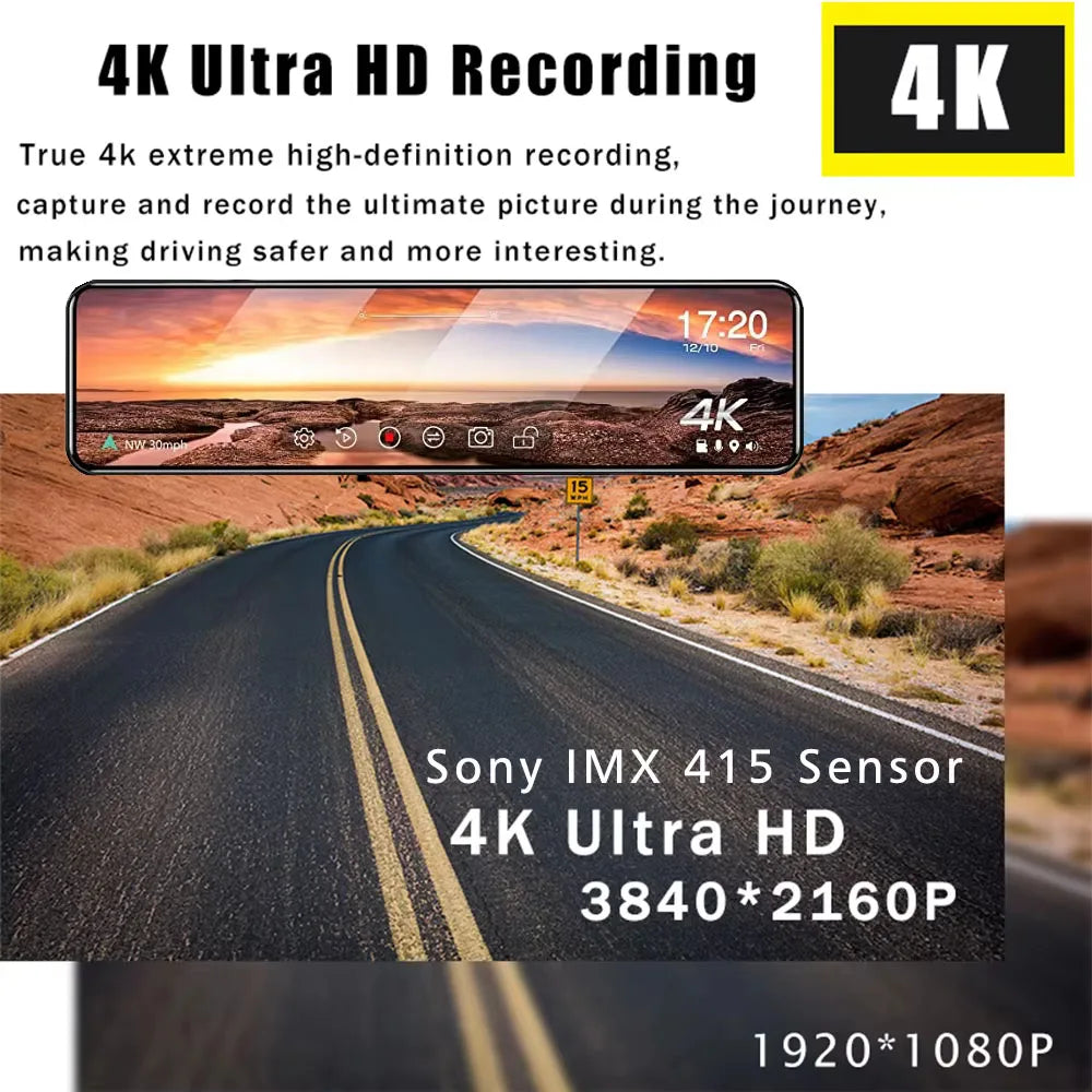 ClearView 4K™ – Ultra-HD Smart Mirror Dash Cam