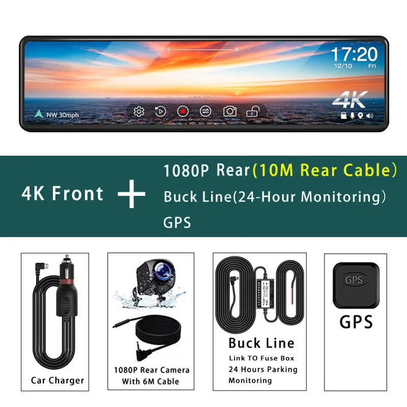 ClearView 4K™ – Ultra-HD Smart Mirror Dash Cam