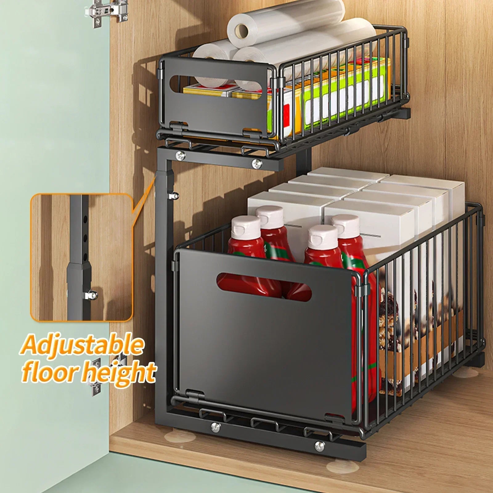 SpaceMaster™ 2-Tier Sliding Under-Sink Organizer
