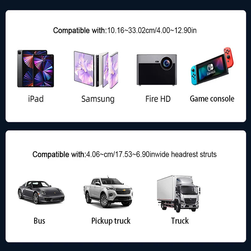 TabMount360™ – Universal Car Headrest Tablet Holder