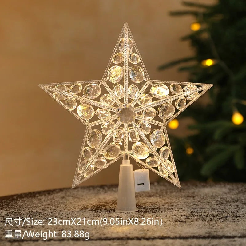 LED Christmas Star Tree Topper