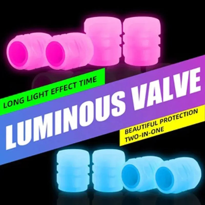 GlowCap Set – Luminous Tire Valve Caps (8PCS)