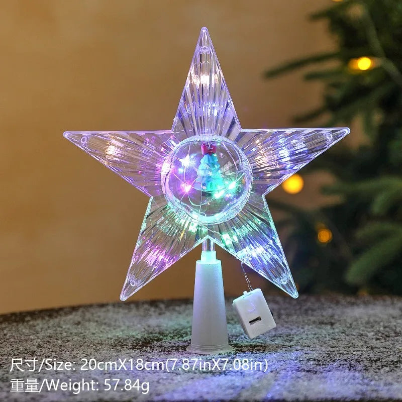 LED Christmas Star Tree Topper
