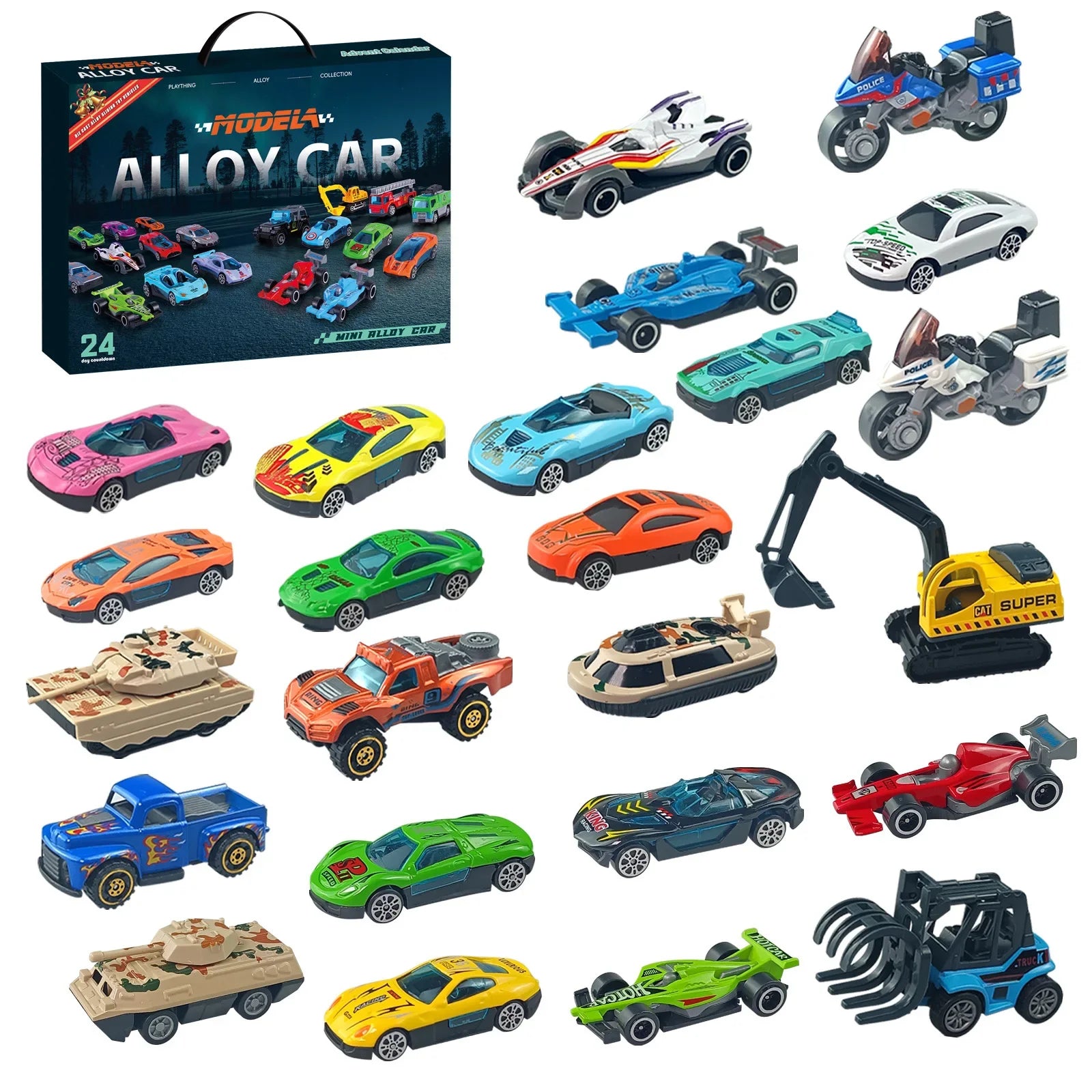 TurboAdvent™ 24-Day Metal Car Calendar